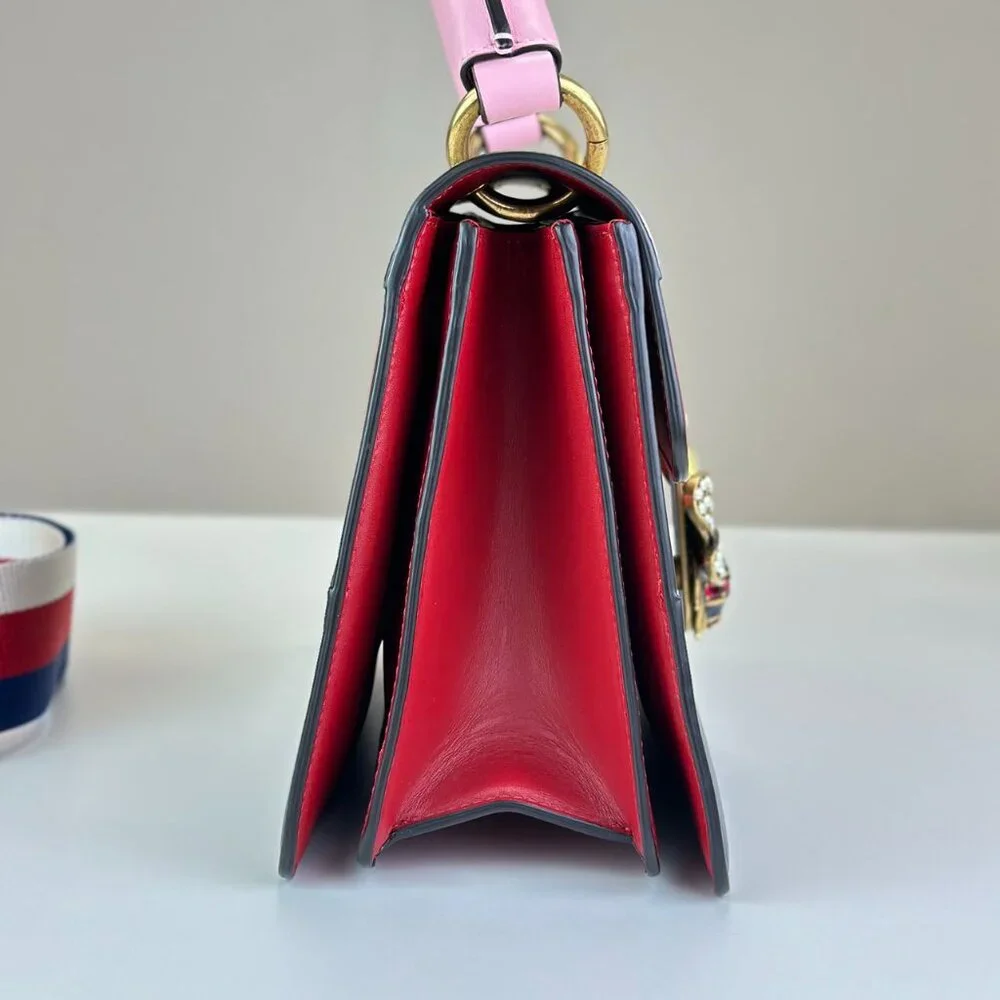 Gucci Tri-Color Leather Queen Bees Shoulder Bag